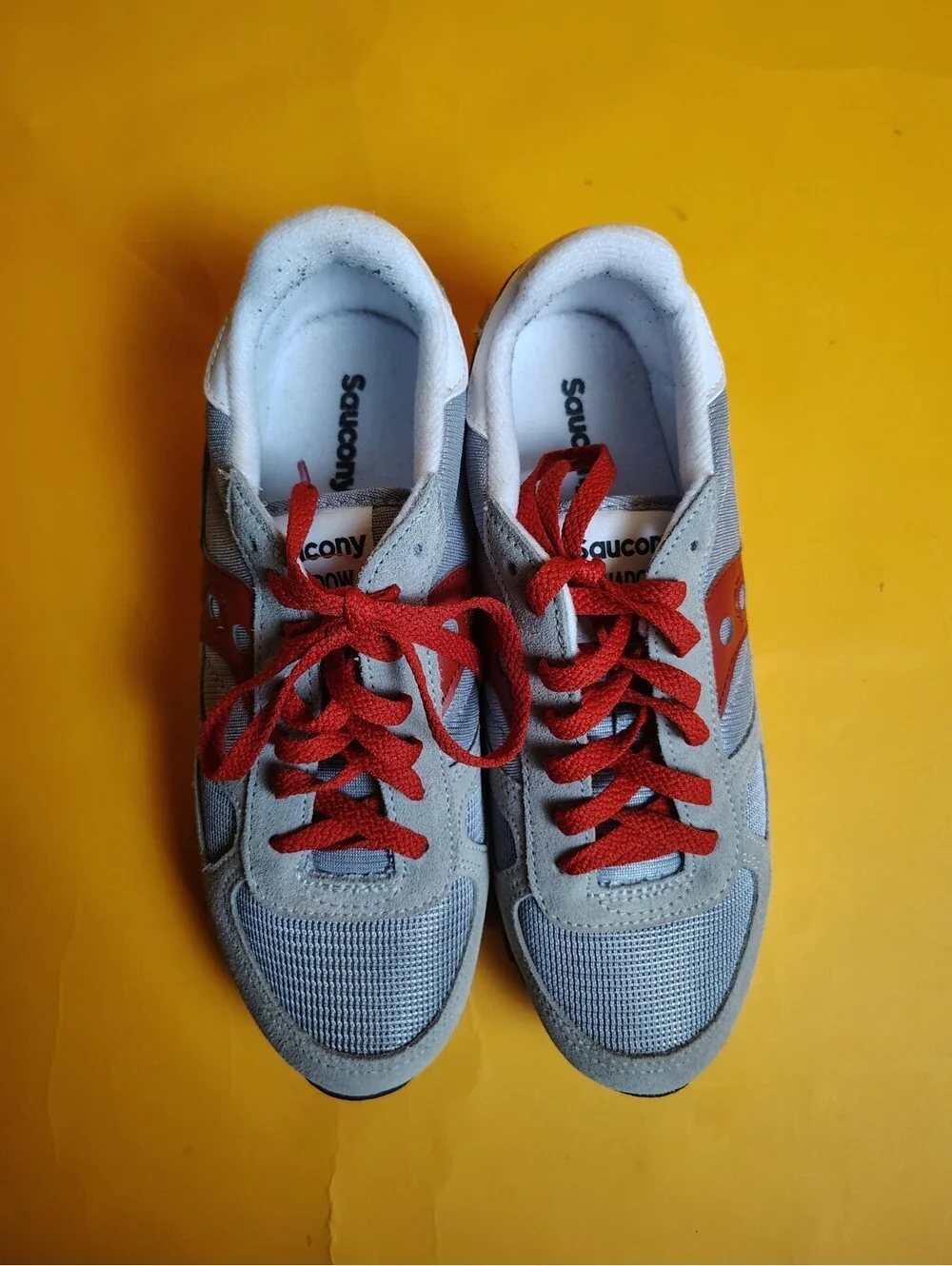 Size 7.5 - Saucony Shadow Original Grey Red Mens